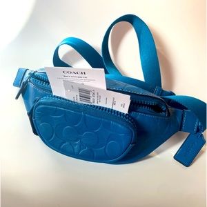 Coach brand new with tags belt bag . Teal Blue.